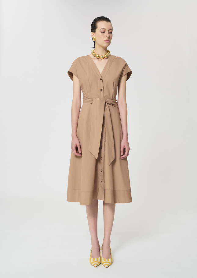Rosia dress beige poplin Miel TARA JARMON US