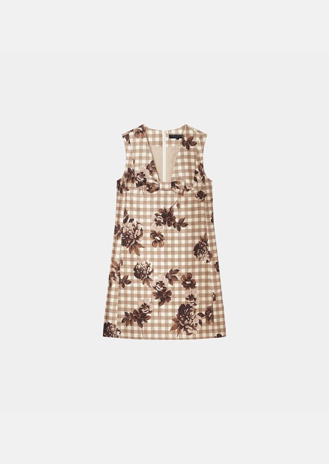 Rusane Dress beige gingham print Beige TARA JARMON US