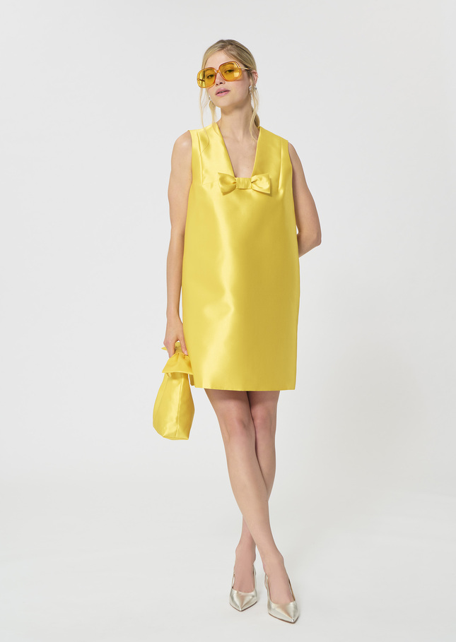 Rusane Dress yellow duchess satin Mimosa TARA JARMON US