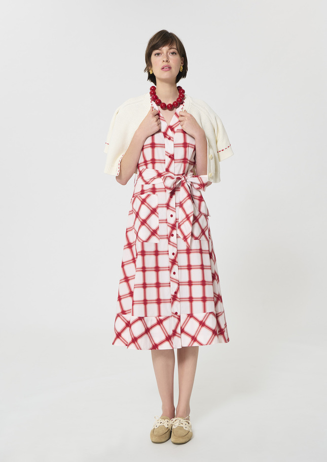 Rosina dress red checkered cotton Cerise TARA JARMON US