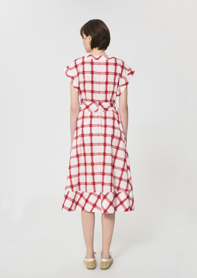 Rosina dress red checkered cotton Cerise TARA JARMON US