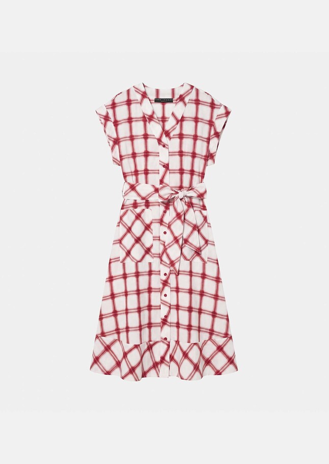 Rosina dress red checkered cotton Cerise TARA JARMON US