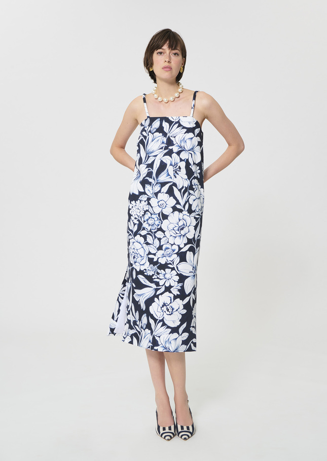 Rosabella dress midnight blue floral print cotton Night TARA JARMON US