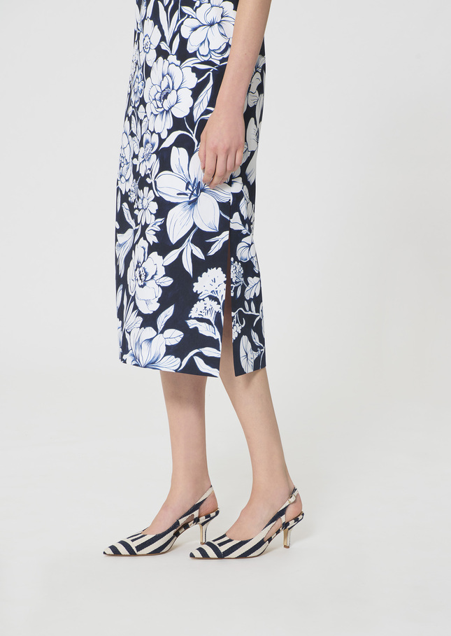 Rosabella dress midnight blue floral print cotton Night TARA JARMON US