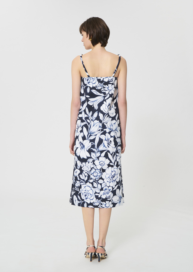Rosabella dress midnight blue floral print cotton Night TARA JARMON US