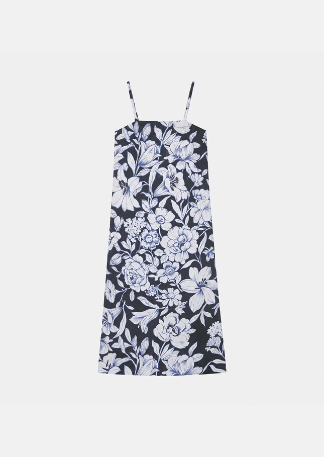 Rosabella dress midnight blue floral print cotton Night TARA JARMON US