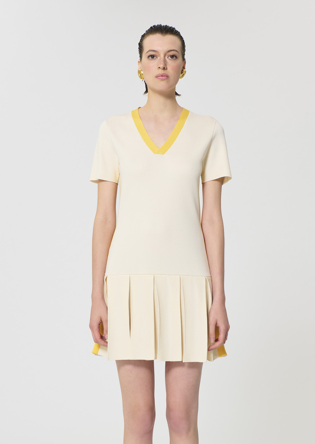 Ricca dress ecru in technical mesh Off-white TARA JARMON US