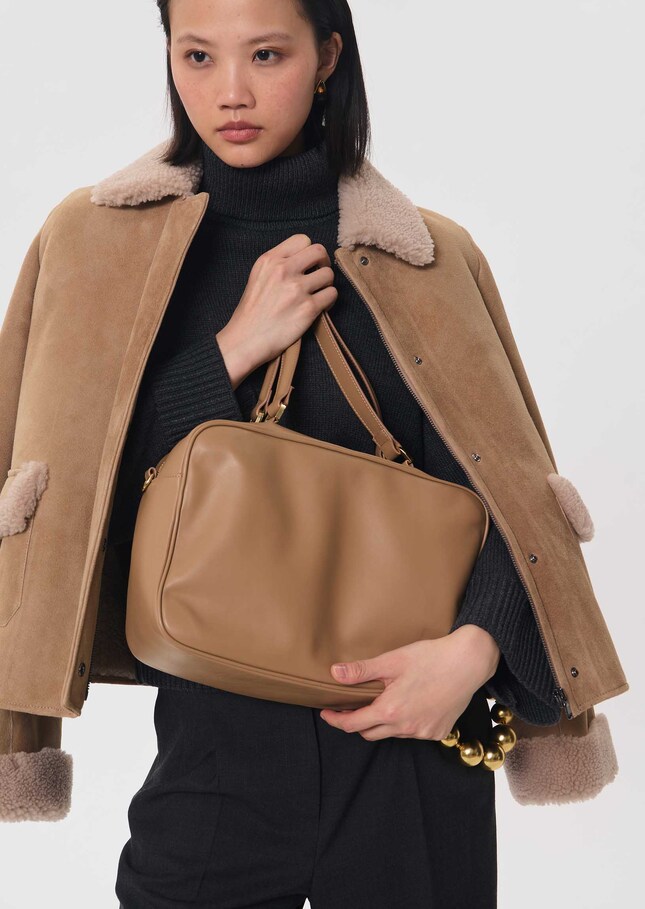 Solal bag beige smooth leather Miel TARA JARMON US