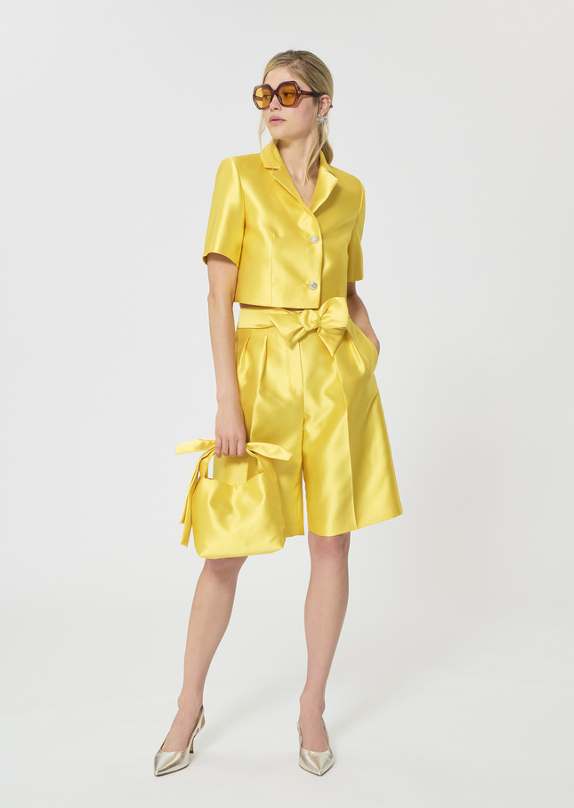 Short Simon yellow duchess satin Mimosa TARA JARMON US