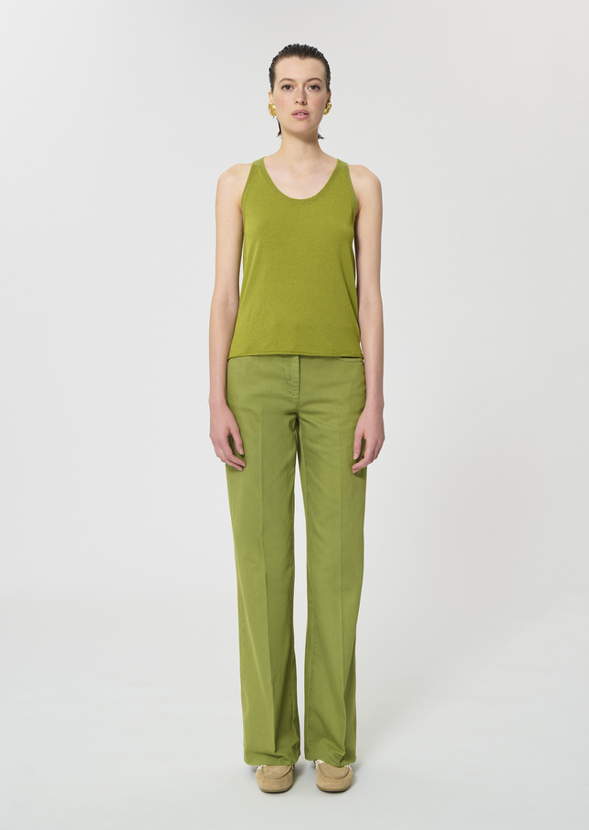 Tabatha Tank Top green cotton Pomme TARA JARMON US