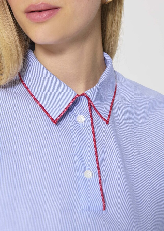 Top Tennis blue with thin cotton stripes Blue TARA JARMON US