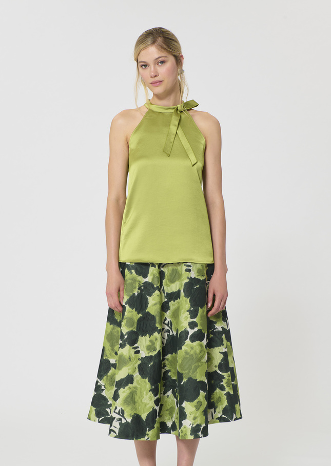 Top Tierri satin green Anis TARA JARMON US