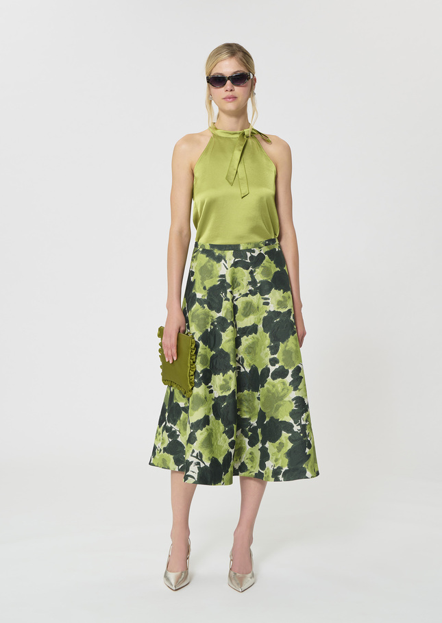 Top Tierri satin green Anis TARA JARMON US
