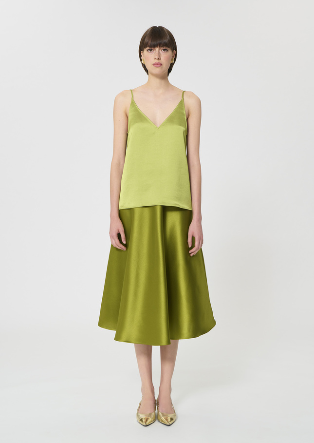 Top Tamara satin green Anis TARA JARMON US