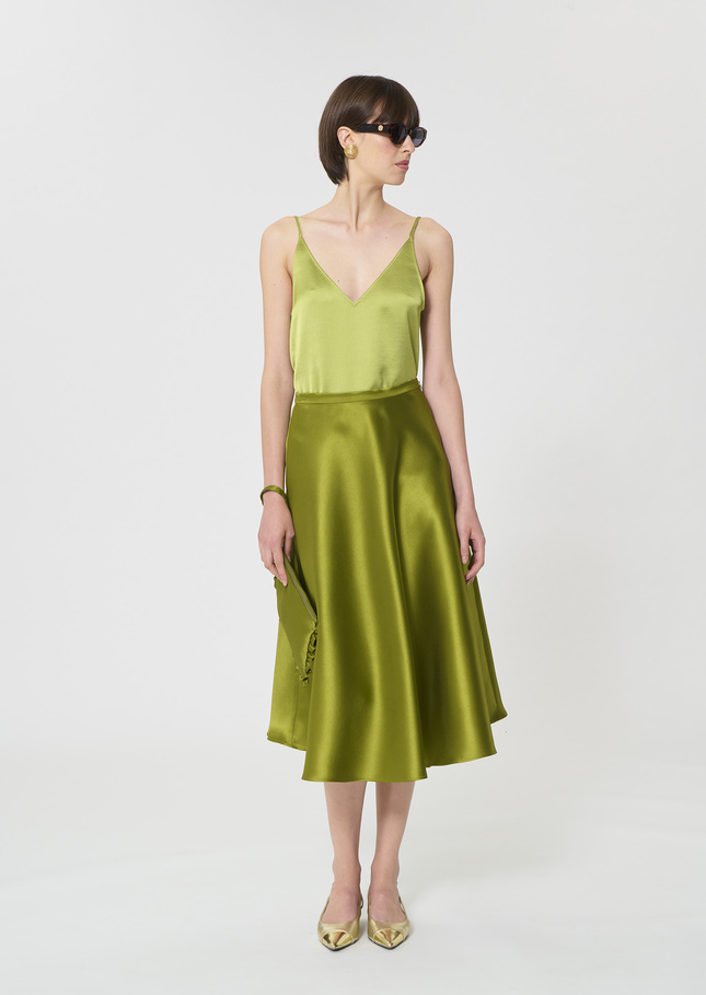 Top Tamara satin green Anis TARA JARMON US