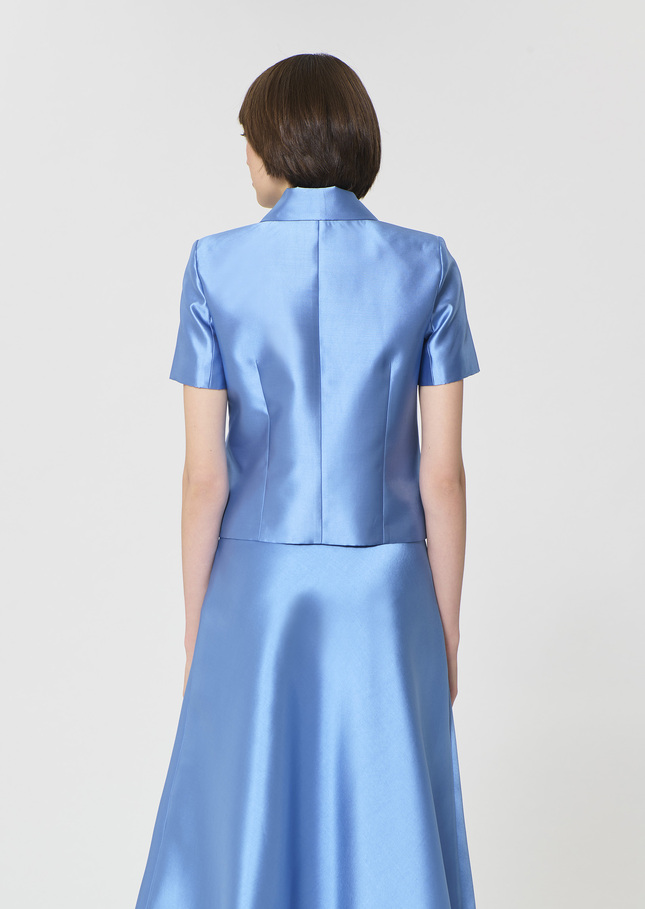 Victoire Jacket sky blue duchess satin Horizon TARA JARMON US