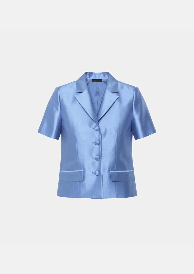 Victoire Jacket sky blue duchess satin Horizon TARA JARMON US