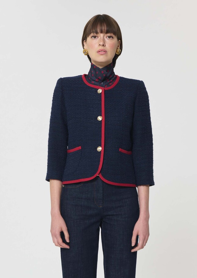 Voeux Jacket midnight blue tweed Night TARA JARMON US