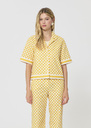César shirt yellow checkered pattern linen Mimosa TARA JARMON US