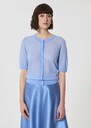 Gillie Vest sky blue in extra fine mohair Horizon TARA JARMON US