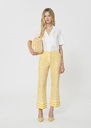 Pietro Pants yellow checkered pattern linen Mimosa TARA JARMON US
