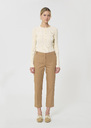 Polo Trousers beige cotton garbardine Miel TARA JARMON US