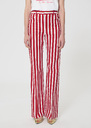 Prosper Trousers red striped linen and cotton Cerise TARA JARMON US