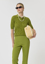 Pamina sweater green silky cotton Pomme TARA JARMON US
