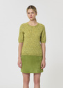 Ponzo Sweater heather green in lightweight mohair Almond TARA JARMON US