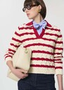 Paolina sweater red striped cotton Cerise TARA JARMON US