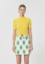 Perla Sweater yellow ribbed knit Mimosa TARA JARMON US