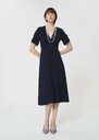 Robbie dress midnight blue in fluid crepe Night TARA JARMON US