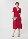 Robbie dress red in fluid crepe Cerise TARA JARMON US