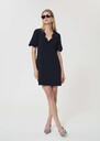 Romelina dress midnight blue in fluid crepe Night TARA JARMON US