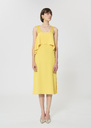 Rochas dress yellow in fluid crepe Mimosa TARA JARMON US