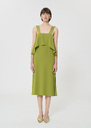 Rochas dress green in fluid crepe Pomme TARA JARMON US