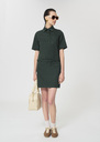 Rivy Dress dark green cotton gabardine Vert anglais TARA JARMON US