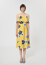 Rosace Dress yellow floral print linen and cotton Mimosa TARA JARMON US