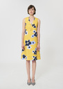 Raffia Dress yellow floral print linen and cotton Mimosa TARA JARMON US
