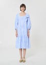 Roméa dress sky blue striped poplin Horizon TARA JARMON US