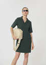 Rock Dress dark green in fluid crepe Vert anglais TARA JARMON US