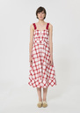 Raquelina dress red checkered cotton Cerise TARA JARMON US