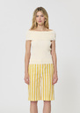 Twist T-shirt ecru ribbed knit Off-white TARA JARMON US