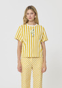 Tarastripe T-shirt yellow striped jersey Mimosa TARA JARMON US