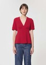 Top Tessa red in fluid crepe Cerise TARA JARMON US