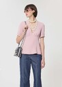 Top Tessa pale pink in fluid crepe Blush TARA JARMON US