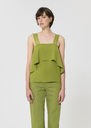 Top Tosca green in fluid crepe Pomme TARA JARMON US