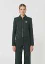 Vasco jacket dark green cotton gabardine Vert anglais TARA JARMON US