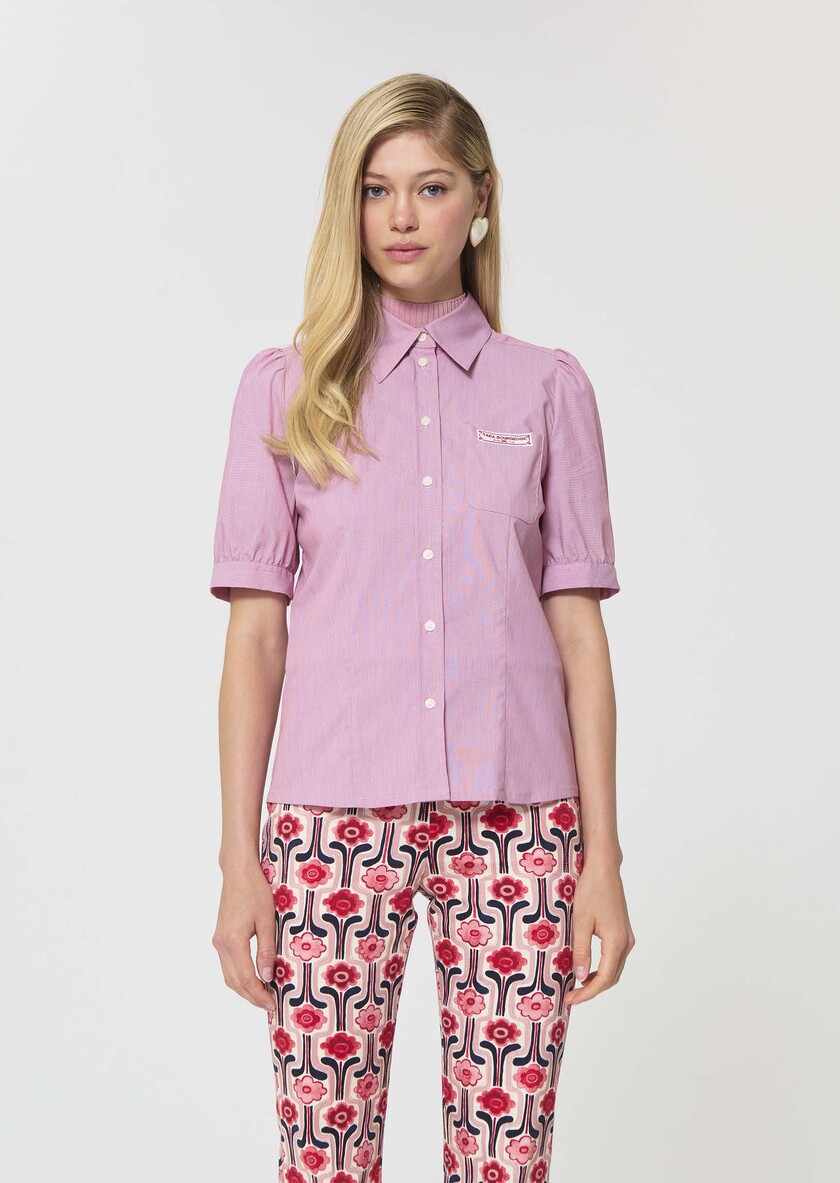 Celine shirt red with thin stripes Cerise TARA JARMON US
