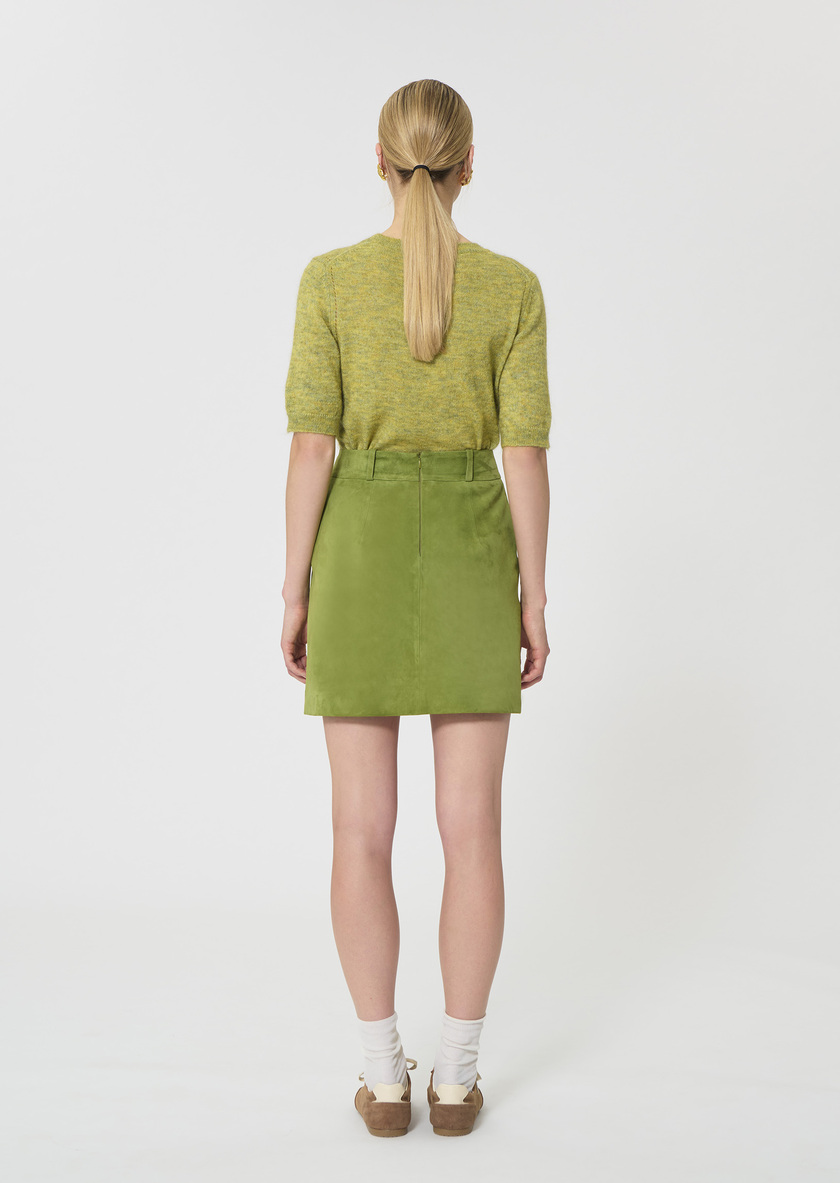 Janice Skirt green suede Pomme TARA JARMON US
